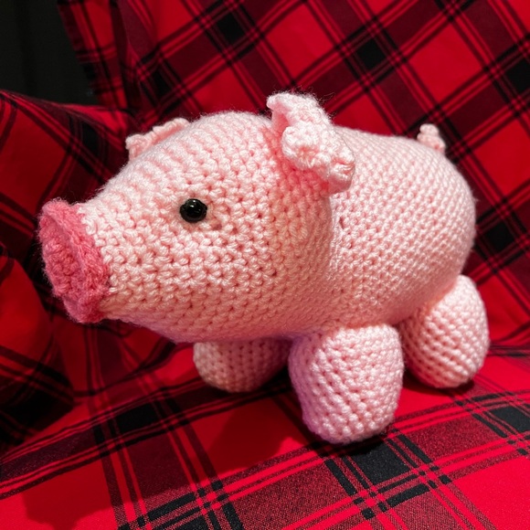 Hand Crocheted Charlotte the Piggy Stuffed Animal! - Picture 2 of 12